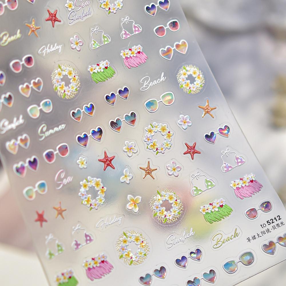 Goldfish in Bag 5D Nail Art Sticker Jelly Like Translucent Goldfish with Bubble Cute Aquatic Manicure Decal DIY