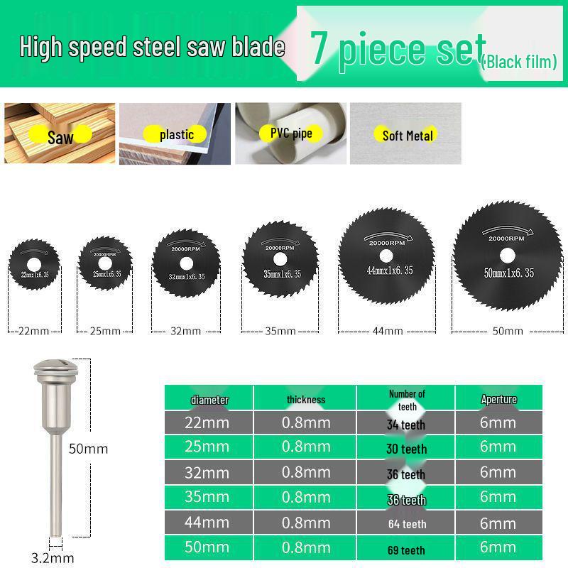 Mini High-Speed Steel Saw Blade for Wood, Plastic, and PVC - Fits Electric Grinders and Hand Drills
