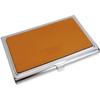 Business card holder mens womens stylish slim lightweight stainless steel genuine leather case made Japan Himeji gift (beige)