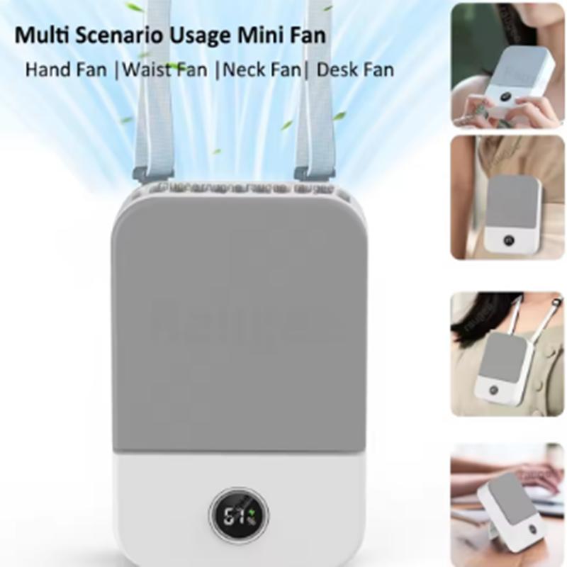 Portable Waist Fan Hanging Neck Fan Mini USB Rechargeable Portable Waist Clip Fan for Outdoor Sports Working Travel Small Fan