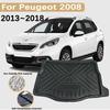 Материал EVA для аксессуаров Peugeot 2008 P24 2013~2018 Автомобильный коврик в багажник Задний коврик в багажник Водонепроницаемый ковер Пад для хранения 2014 2015