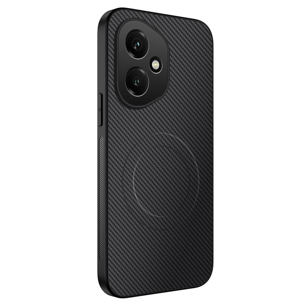 WANLONFENG TQ Series For Honor 400 5G (Global) Case Compatible with MagSafe Carbon Fiber Texture PC TPU Phone Back Cover