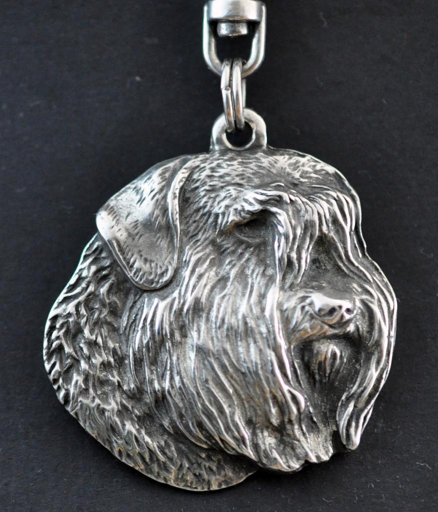 Бувье-де-Фландр, Фландрская скотогонная собака - Посеребренный брелок с собакой в подарочной коробке, украшение для сумки, подвеска для рюкзака от бренда Art-Dog