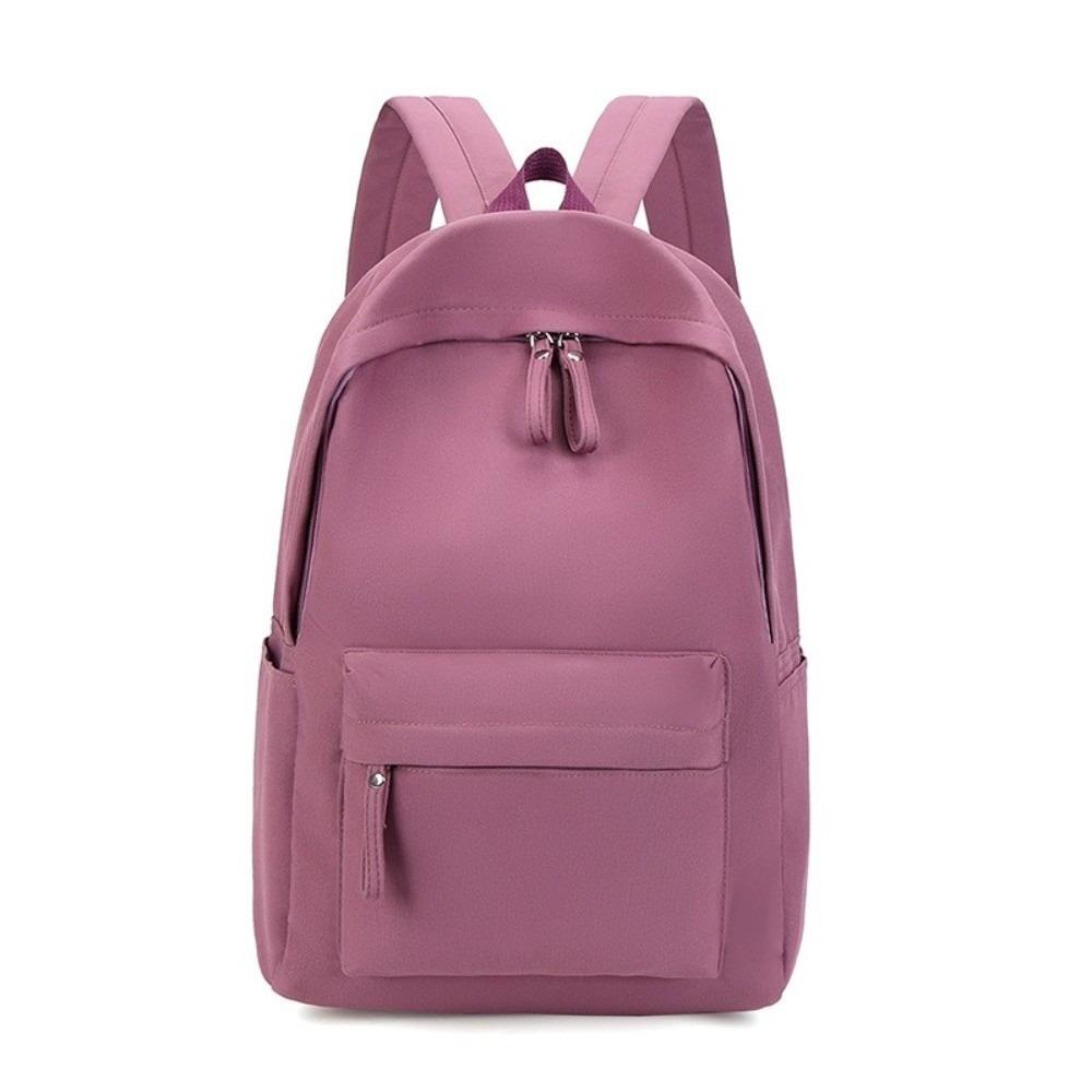 Solid Color Nylon Backpack Large Capacity Korean Style School Bag Rear Plug-in Box Design Travel Backpack for Adults Student