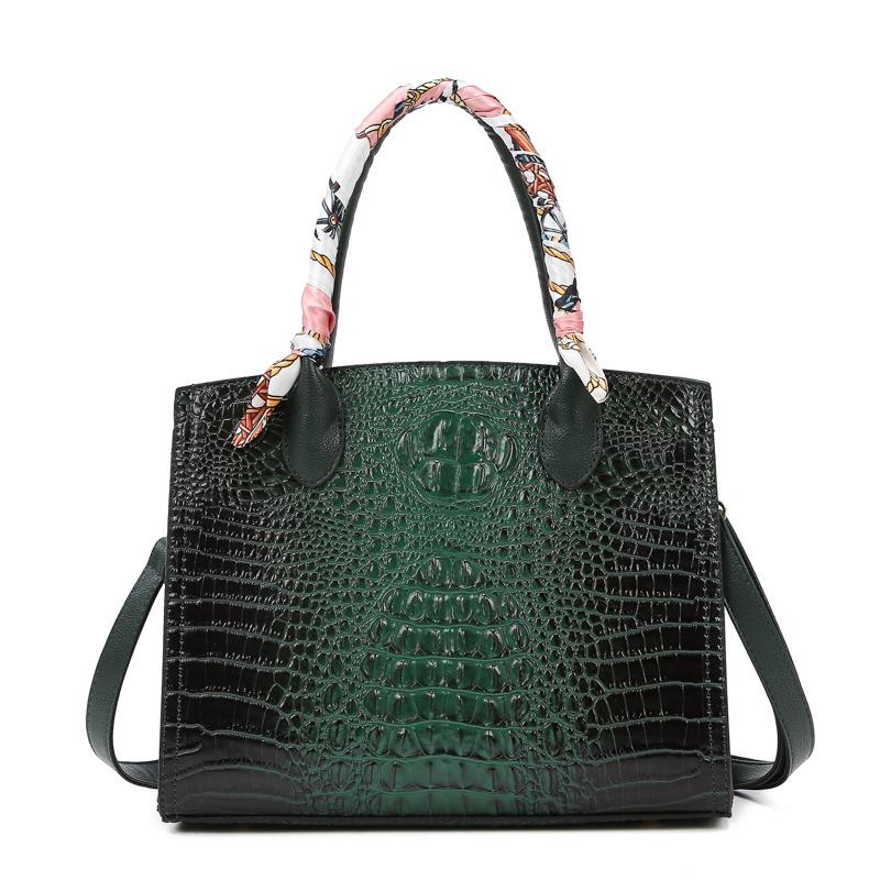 Европейская и американская мода. Трехсекционная сумка для матери и ребенка. Новая сумка с крокодиловым узором на одно плечо. Текстурная женская сумка через плечо.