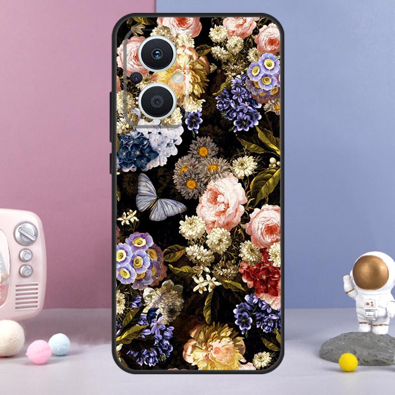 Чехол Midnight Floral Для OPPO Reno 14 F 11F 12F 13F 10 11 12 13 Pro 7 8 Lite Чехол OPPO Find X8 X6 X5 X9 Pro