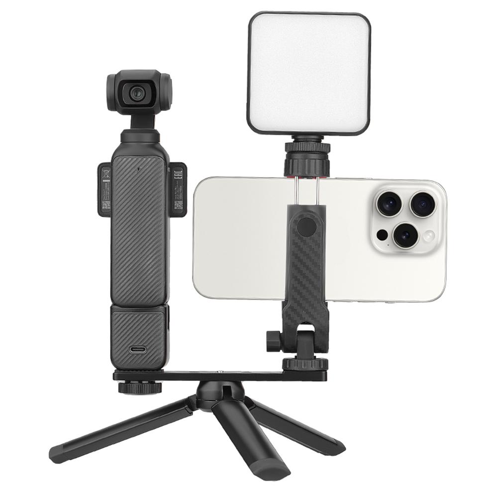 Крепление-держатель для телефона для DJI Osmo Pocket 3, аксессуары для расширения, клипса для штатива с заполняющим светом, с винтом 1/4 дюйма и креплением «холодный башмак»