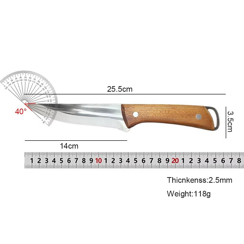 Stainless Steel Kitchen Knife Meat Cleaver Boning Chef's Knife Butcher Fruit Knives Cutter with Sheath