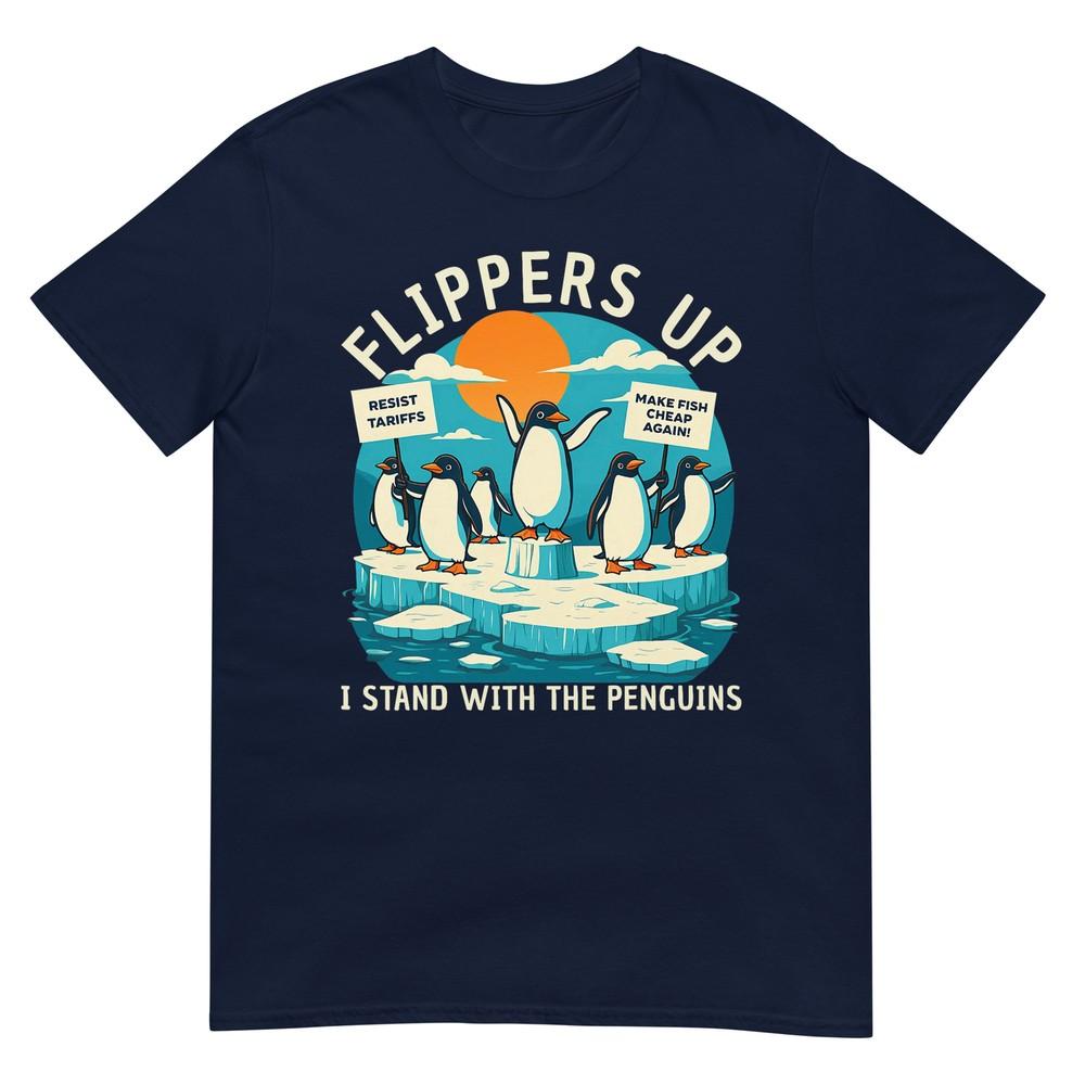 Funny Resist Penguins Protest Against Tariffs TShirt