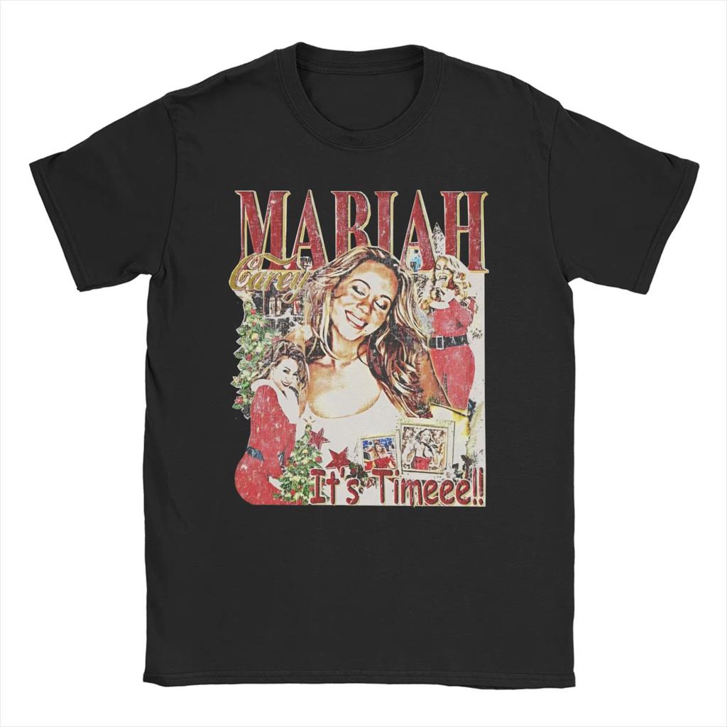 Unisex Clothing Unisex Crazy Mariah Carey All I Want for Christmas Is You TShirt for Unisex Round Neck Cotton TShirt Short Sleeve Tees