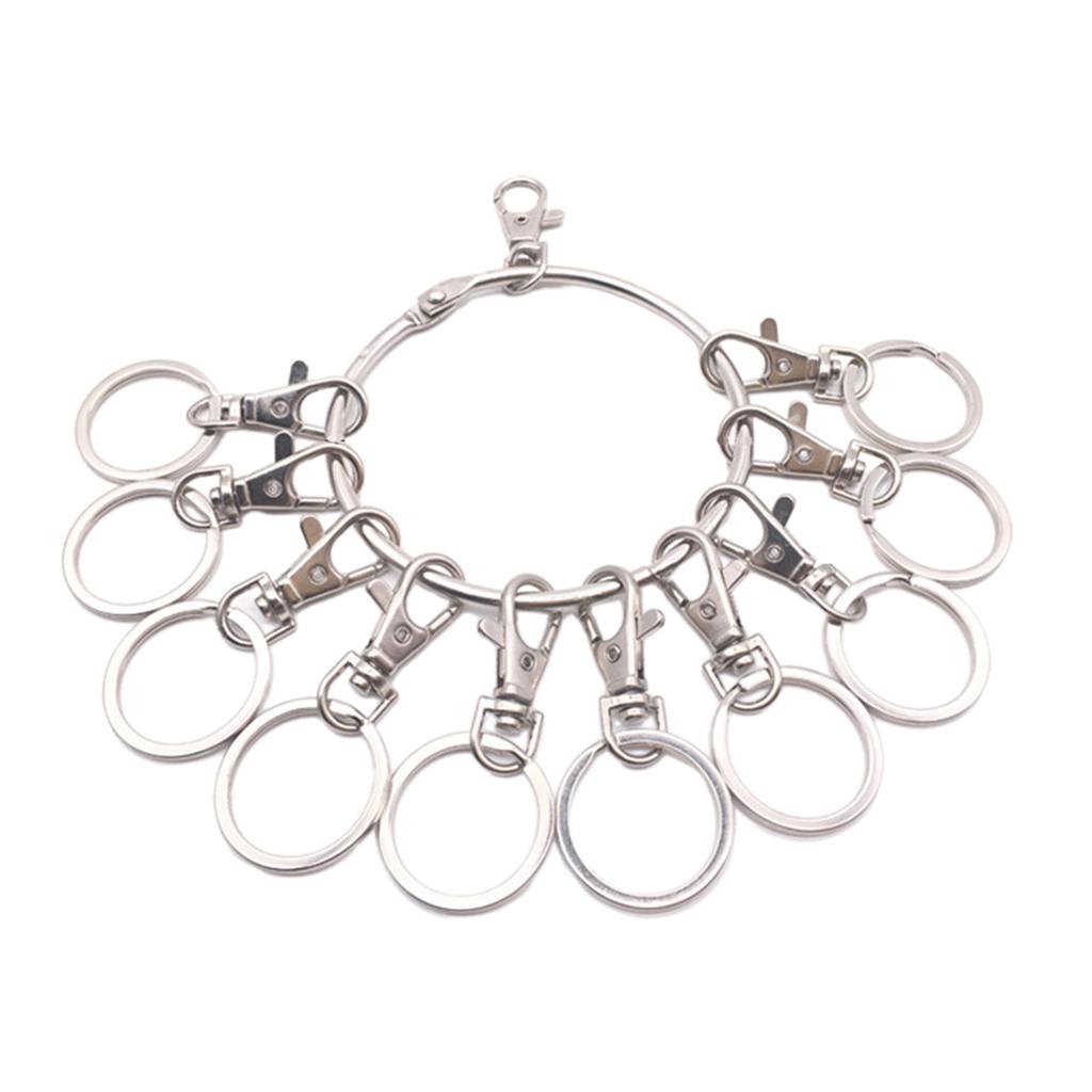 Большой круглый органайзер для брелоков с карабином-лобстером, портативное металлическое кольцо-держатель для ключей, аксессуары для ключей, простой в использовании