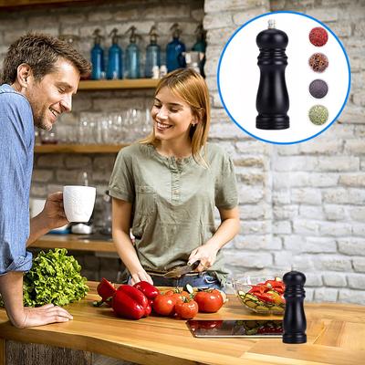 Деревянная мельница для перца, ручная мельница для соли, кухонные принадлежности