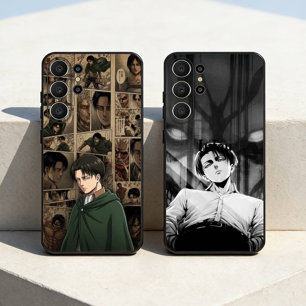 Cartoon Anime Levi A-Ackerman Phone Case For Samsung S26,S25,S24,S21,S22,S23,S30,Ultra,S20,FE,Lite,10,9,Black Cover