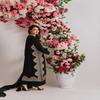 Black Cutwork Scalloped Embroidered Kurti with Pants Set