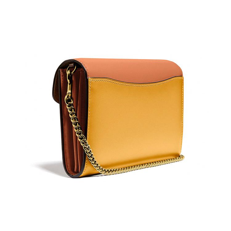 COACH Tabby Leather Crossbody Bag, Chain Bag, Shoulder Bag Women's Orange & Khaki Monogram 86094-B4SZB