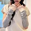 Imitation Wool Knitted Gloves For Women Winter Warm Arm Sleeves Touch Screen Mittens Separate Fingers Color Blocking Arm Cover