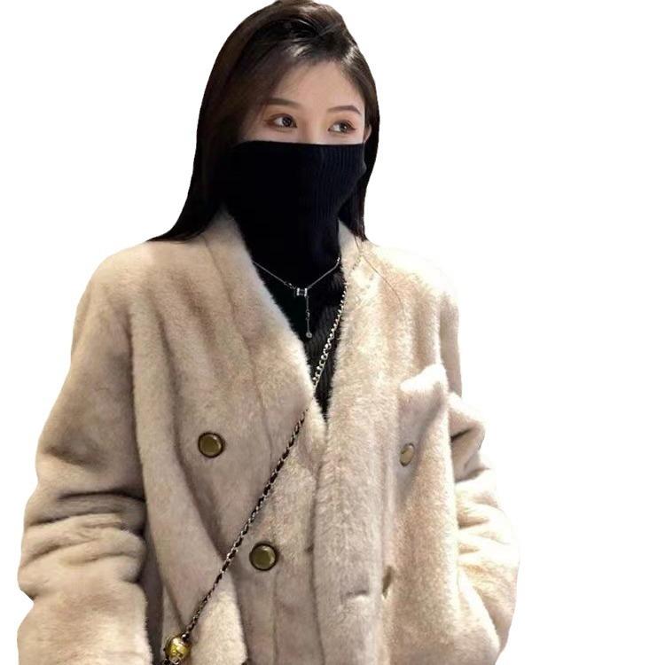 New Fur Coat Women Mink Long Plush Short Mink Top 2023 Winter