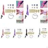 Fixed GEM Craft Applicator with 7 Tips for Card Making Clothes Embossing Pink