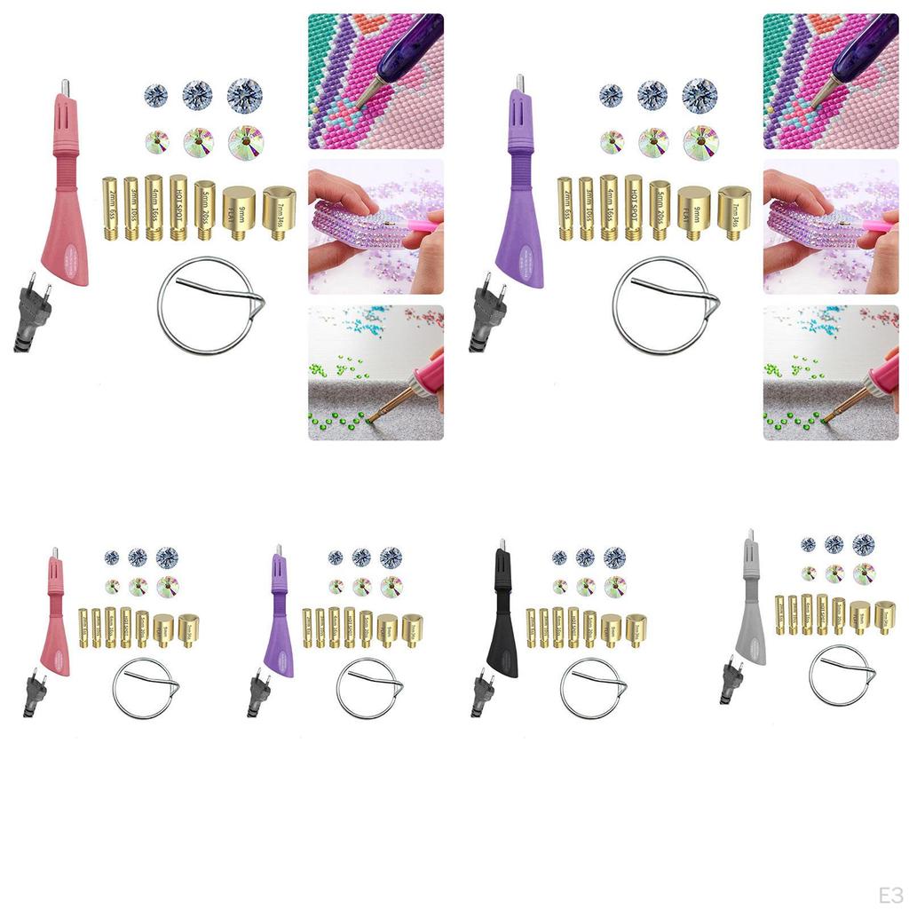 Fixed GEM Craft Applicator with 7 Tips for Card Making Clothes Embossing Pink