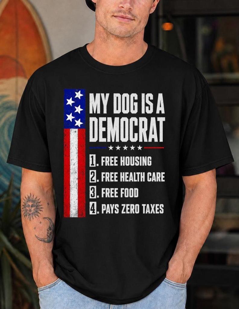 My Dog is A Democrat Free Housing PNG for T-and kids tshirt, Funny Political Dog Digital Download, Patriotic Humor and kids tshirt Design Graphic PNG