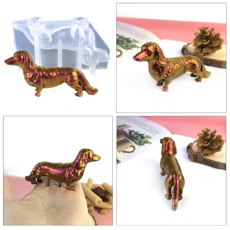 Silicone Dog Ornament Molds DIY Clay Mould Dachshund Shape Silicone Crafts Moulds Perfect Gift for DIY Hand-Making Lover