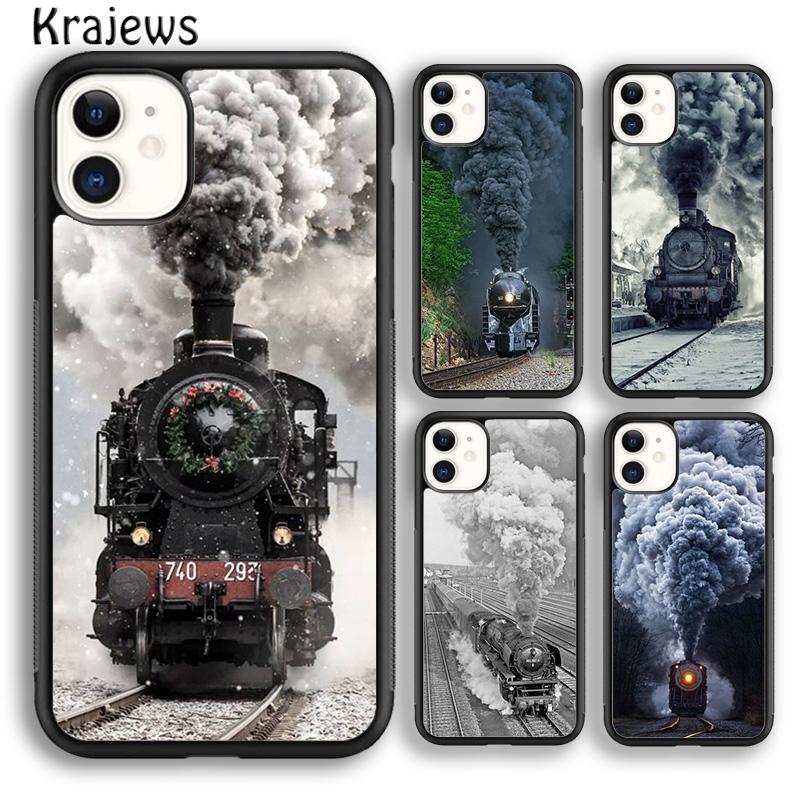 Krajews Винтажный Паровоз Железная Дорога Чехол для Телефона Для iPhone 17 Air 16 15 14 plus 12 13 pro max coque Fundas
