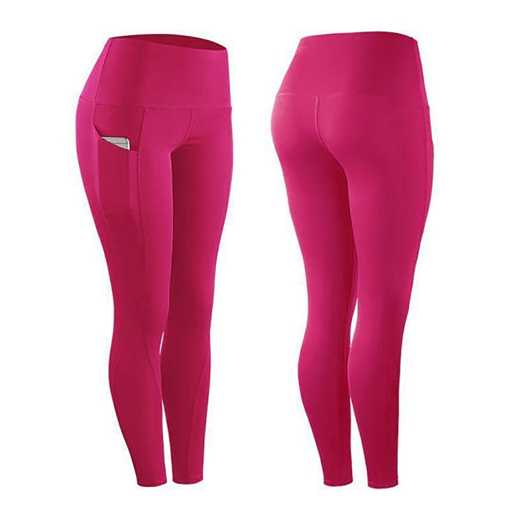 Women Stretch Yoga Leggings Fitness Running Gym Sports Pockets Active Pants