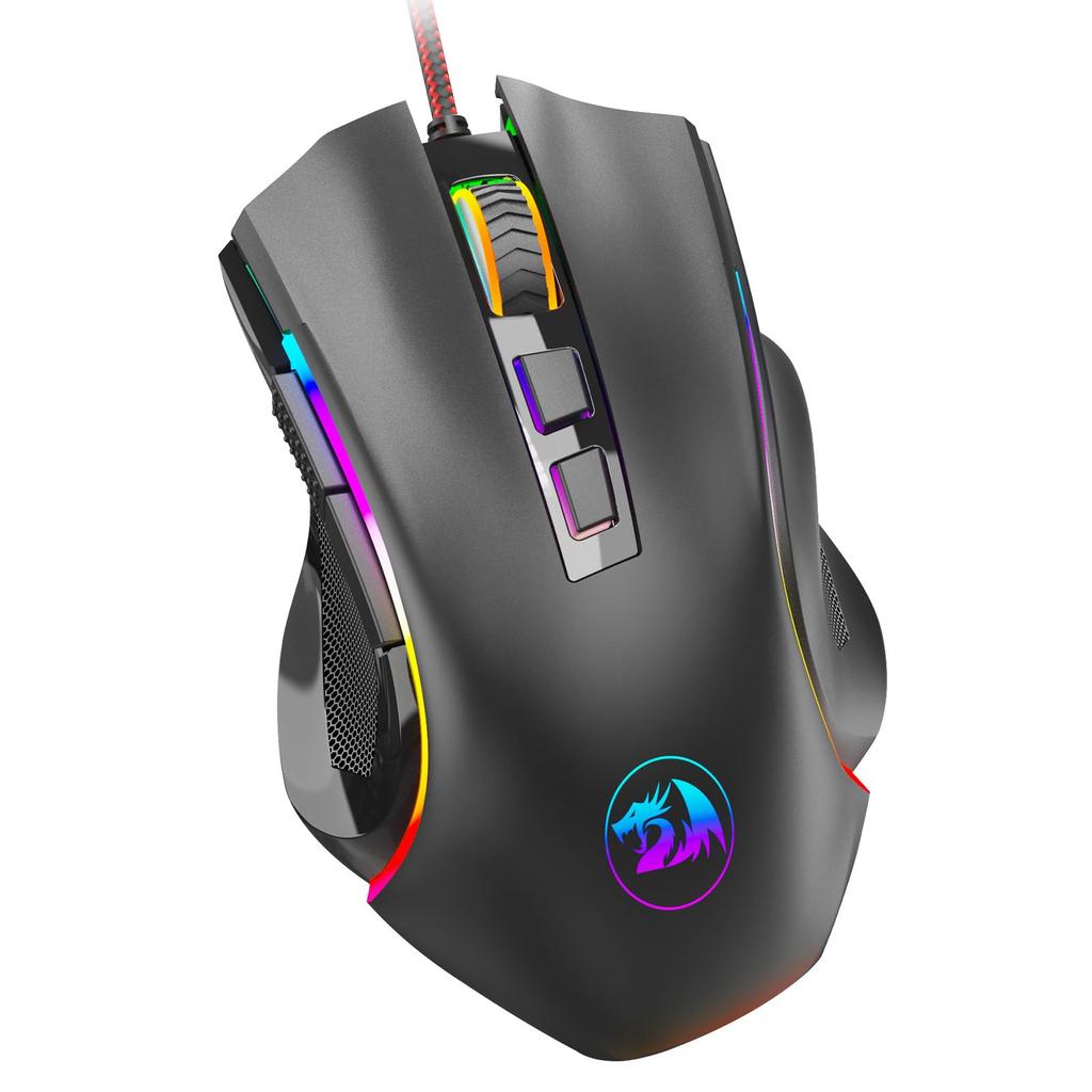 Черная проводная игровая мышь Redragon M602A-RGB с сенсором PAW 3212, 7200 DPI,