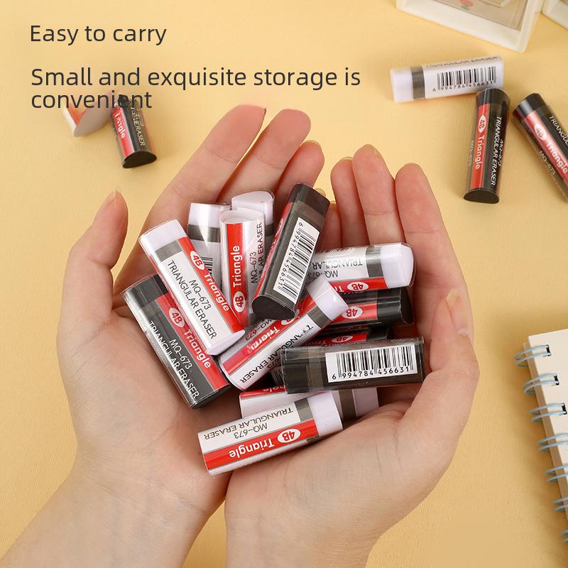 Набор ластиков 4B Black & White Triangle — мягкие, без крошек, идеально подходят для рисования и экзаменов