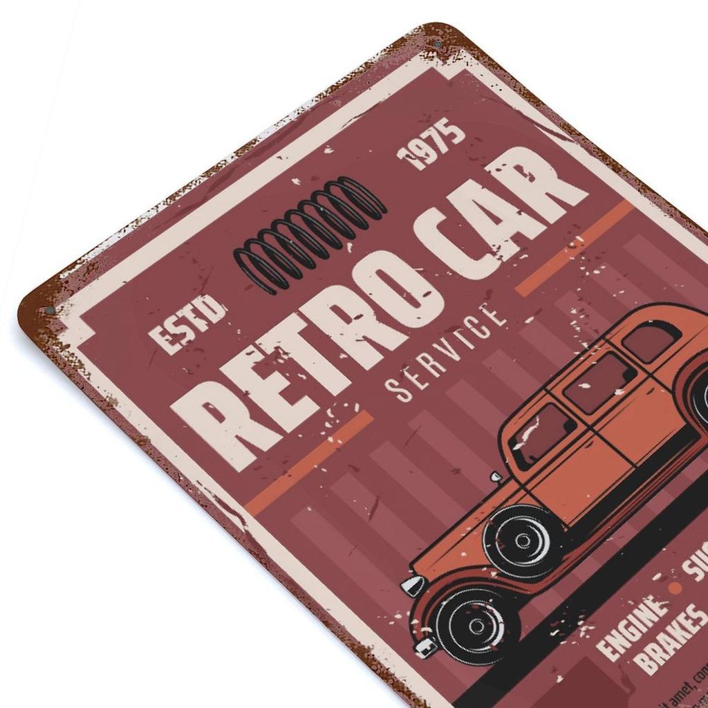 1PC Vertical Rustic Patina Metal Tin Poster, Aged Wall Sign, 20x30cm or 30x40cm, Vintage Decorative Plate for Cafe Bar Garage Office or Home Decor