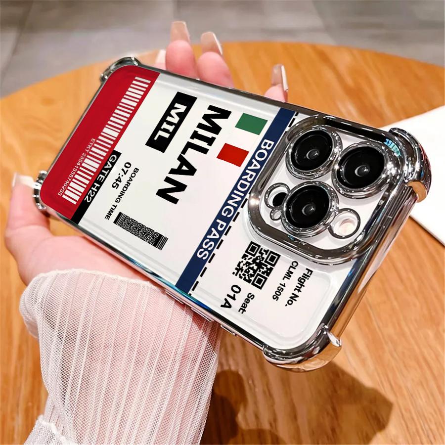 Чехол Hot Air Rome Label для Apple iPhone 17 Air 16 15 14 Plus 13 12 11 Pro Max 16e Прозрачный чехол