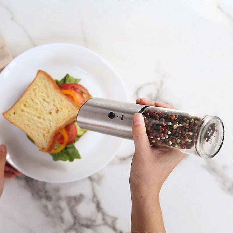 USB Rechargeable Salt and Pepper Mill Set, Electric Salt or Pepper Grinders, Easy to Use