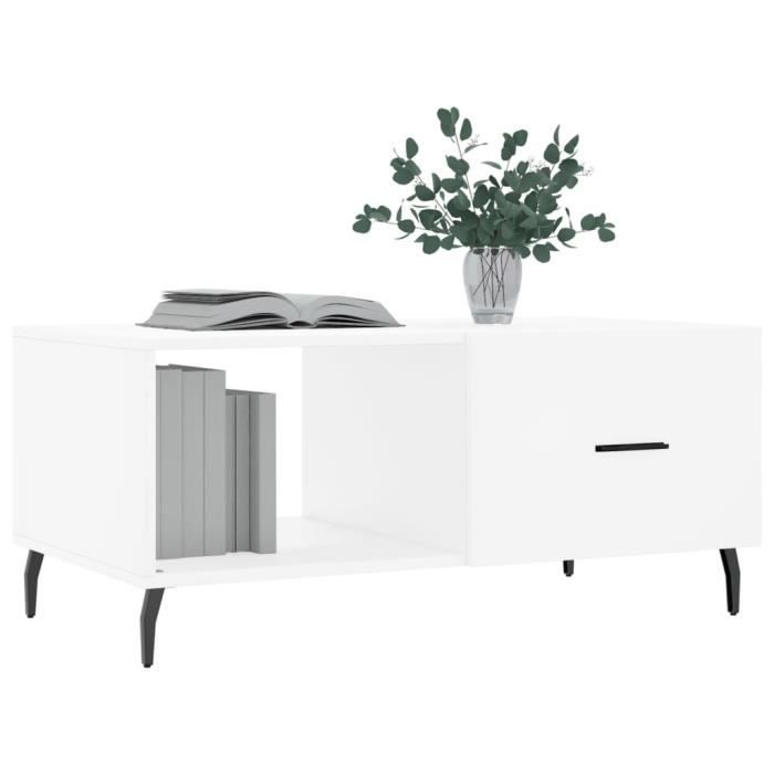 VidaXL Table basse blanc 90x50x40 cm bois d'ingénierie 829228