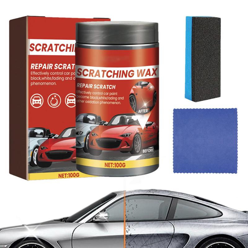 Car Scratch Remover For Vehicles Gentle Scratch Repair Wax Safe Application With Cloth And Sponge For Car Paint Scratch Repair