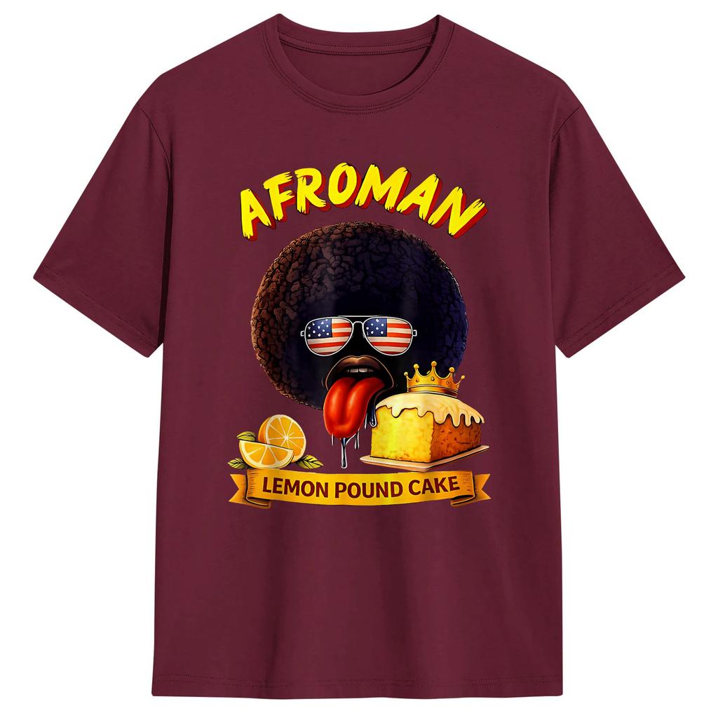 2026 AfroUnisex Lemon Pound Cake TShirt Summer 100 Cotton TShirts For Unisex Casual Tshirt Short Sleeve Vintage Tees