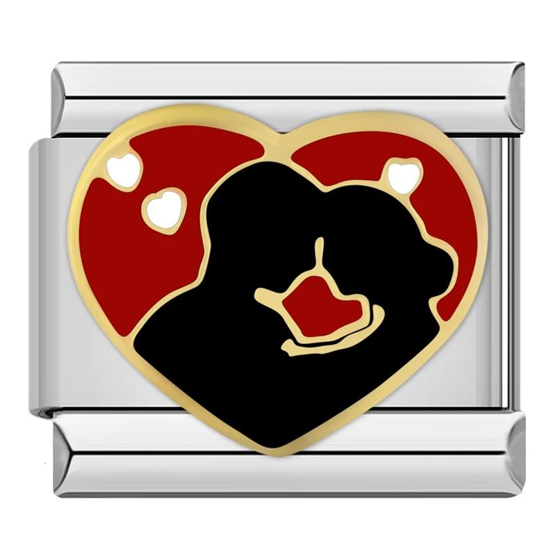 2024 Новая мода Forever Love Heart Go Girl Шарм Звенья подходят для браслета 9 мм из нержавеющей стали Изготовление ювелирных изделий своими руками DJ736-D