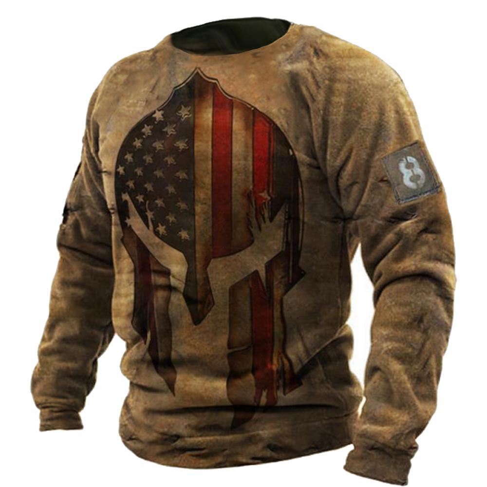 Винтажные футболки, мужская хлопковая футболка с длинными рукавами, крестоносец, рыцарь, графические топы, 5xl, футболка с 3d принтом, повседневная одежда большого размера с круглым вырезом