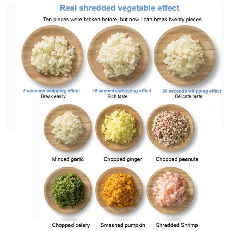 1 шт. 4 в 1 измельчитель овощей, ручной электрический набор для резки овощей, портативный беспроводной пресс для чеснока, грязевой пресс, набор для нарезки чеснока и многофункциональный набор