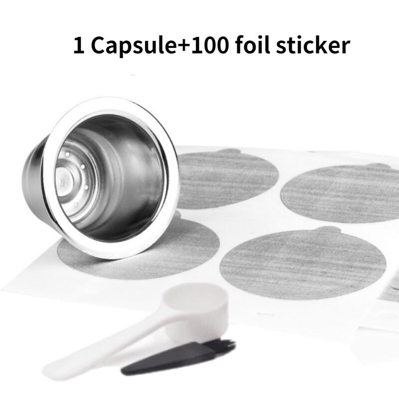 i Cafilas [NESC02] Использование 2 в 1, совместимо с капсульным фильтром Nespresso, многоразовые капсулы для кофе Crema, капсулы, тамперный зажим с крышками Reusbale, фольга