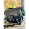 Genuine Vintage Black Leather Messenger Bag Shoulder Laptop  ( Gift For Girlfriend BAG Size  - 9 X 7 X 3 In )