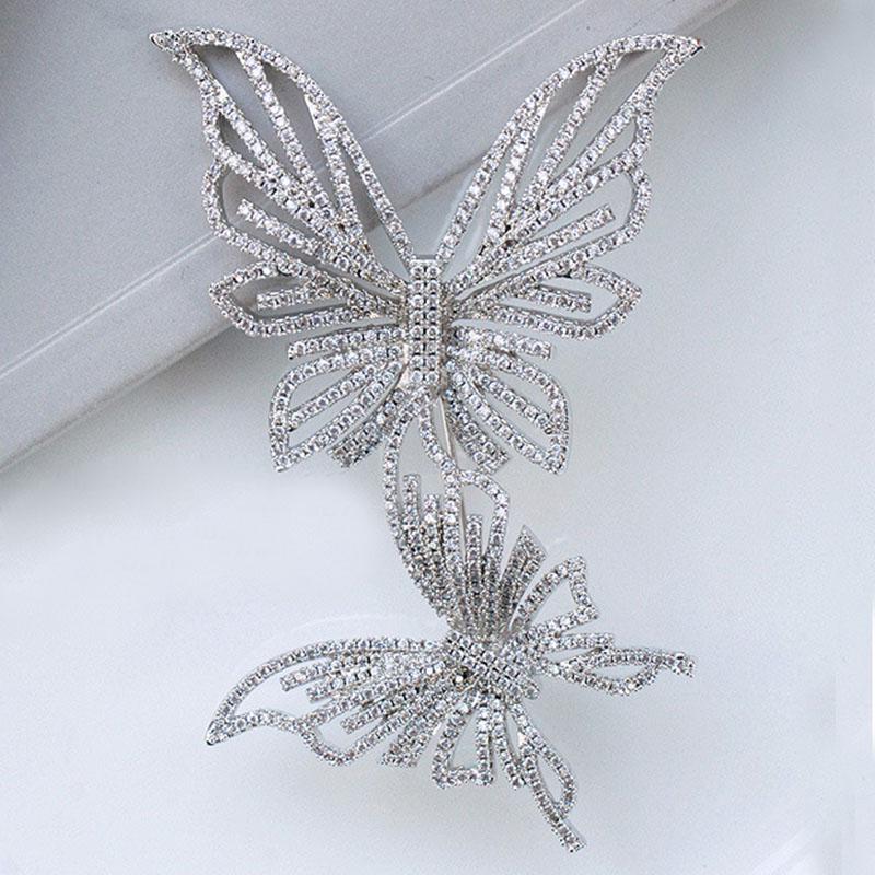 Fashion Rhinestone Brooch Pin Butterfly Scarf Pin Party Jewelry Gift KTJ