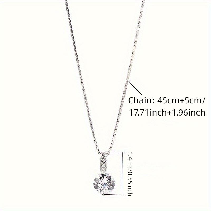 Ожерелье из стерлингового серебра 925 пробы с круглым цирконом, минималистичный стиль, подвеска-чокер с шармом, подарок для женщин, изящные ювелирные изделия для вечеринки