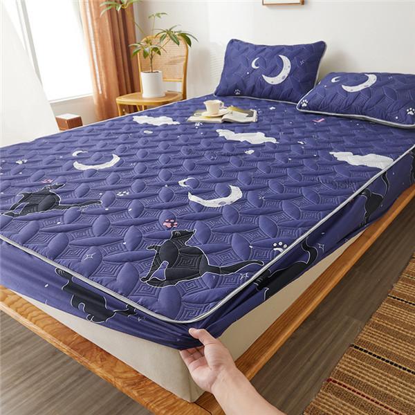 2023 стеганая простыня с героями мультфильмов, толстое постельное белье, наматрасник, сплошной цвет, простыня с эластичной резинкой, покрывало