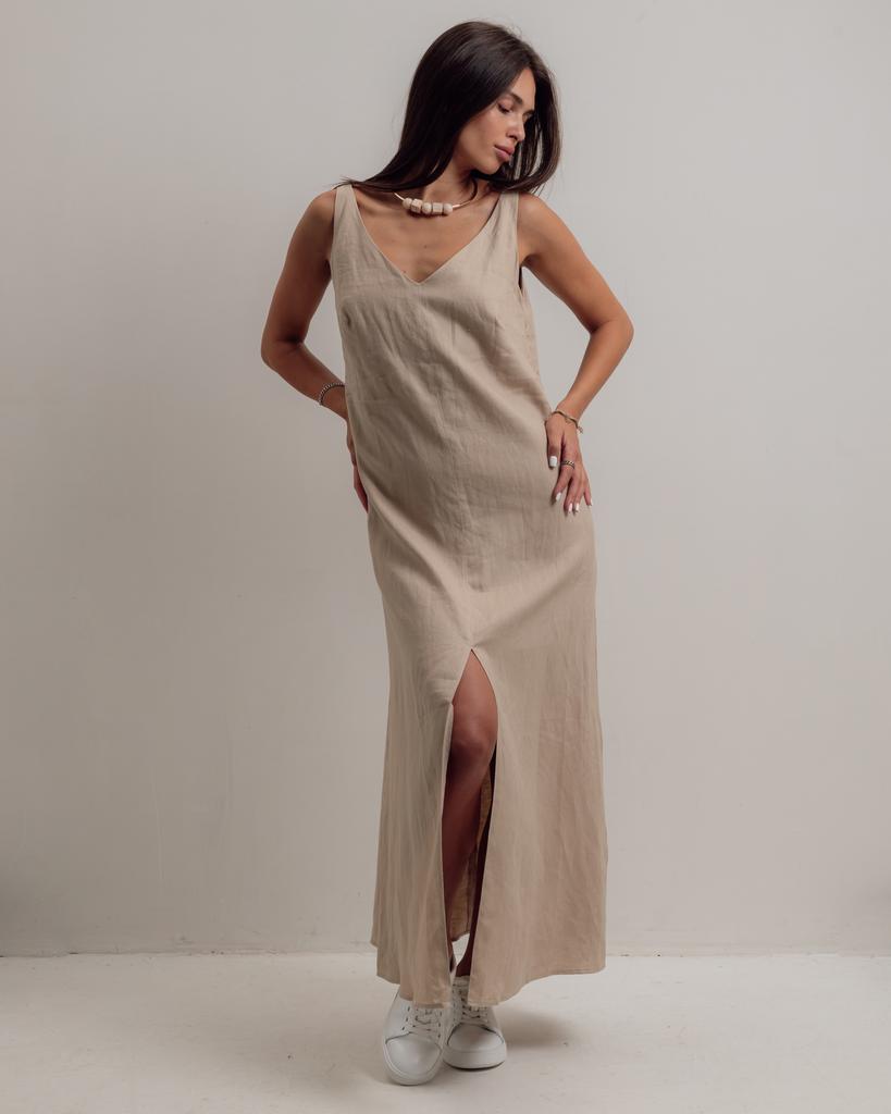 Summer Sundress with Decoration Nagrada 5137 36 Black Linen