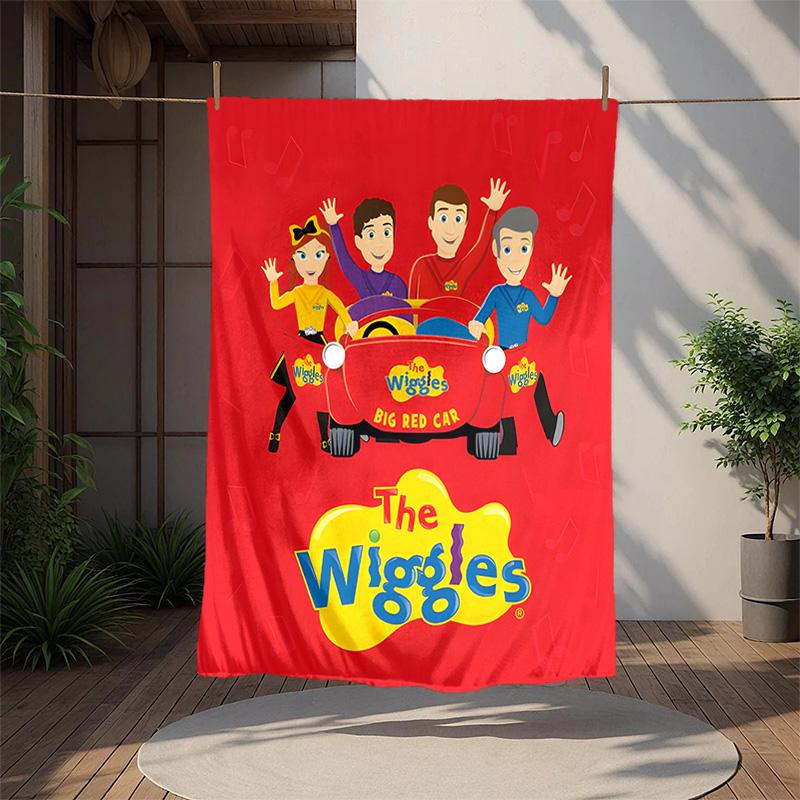Wiggles Flannel Blanket Soft Warm All-Season Throw, Design for Camping, Car Travel, Hiking Sofa, Bed, Office Perfect Gift for Parties