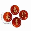 4Pcs Rose Quartz Meditation Stones Set Flat Oval Reiki Symbol Stones Set  Home Decor