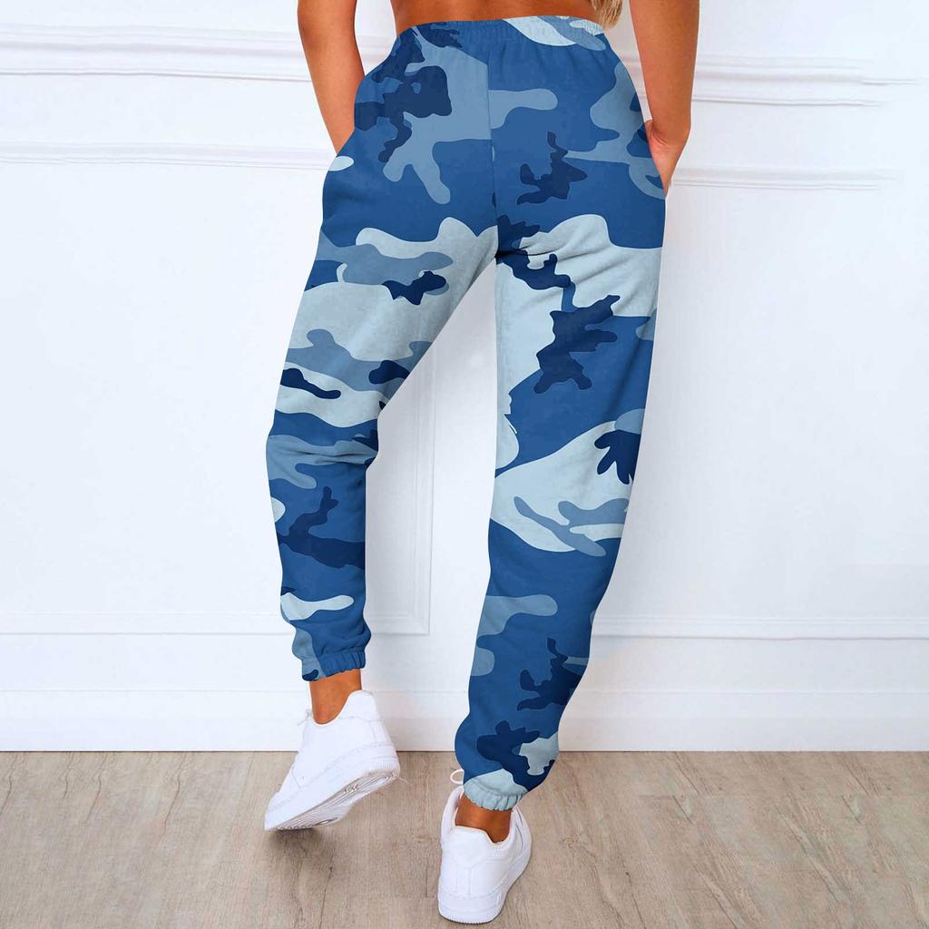 Ladies Casual Fashion Print Casual Pants Sweatshirt Trousers
