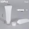 50Pcs 5/10/15ml Frosted Soft Tube With Screw Lid Empty Lotion Squeeze Bottle Refillable Cosmetic Cream Container With Syringe