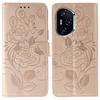 For Honor 400 Case Wallet Stand Imprinted Rose Butterfly PU Leather Phone Cover
