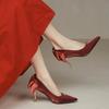 2026 Элегантные Женские Свадебные Туфли на Высоких Каблуках Модные Сексуальные Женские Туфли-лоферы для Платья Вечеринки Выступления Женские Туфли с Острым Носком